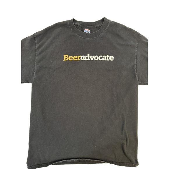 BeerAdvocate Shirt Mens Large Black Hanes Beefy-T Craft Beer Community Tee Y2K - Picture 1 of 3